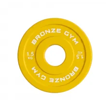 Диск олимпийский BRONZE GYM тяжелоатлетический желтый 1,5 кг